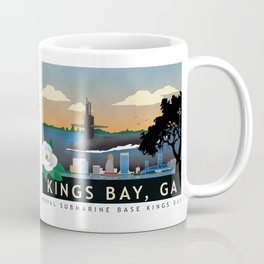 Kings Bay, GA - Retro Submarine Travel Poster Coffee Mug