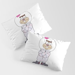 Squirrel Sandy Cheeks from Spongebob stands with his hands folded. meme 2023 Pillow Sham