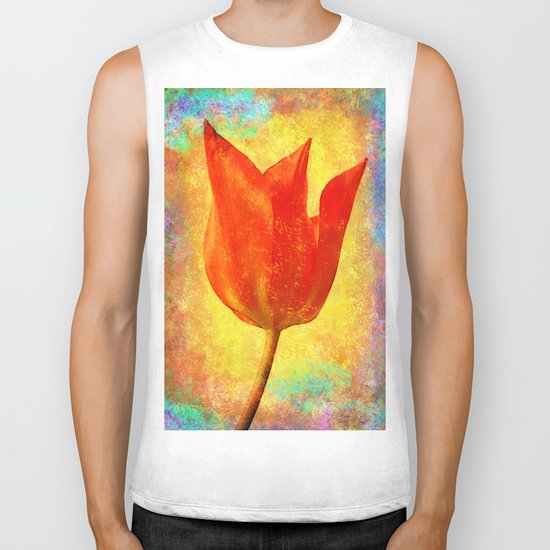 Textured Tulip Biker Tank