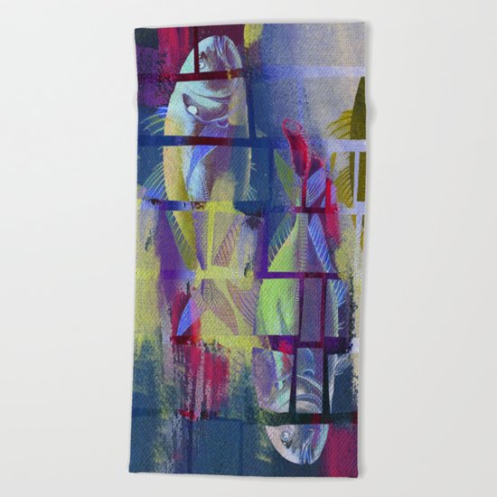 Fish Under Strong Radiation 3 Beach Towel