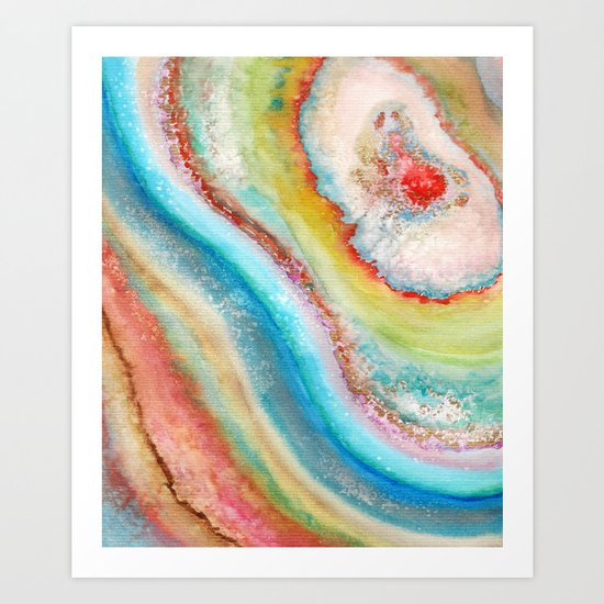 AGATE Inspired Watercolor Abstract 01 Art Print