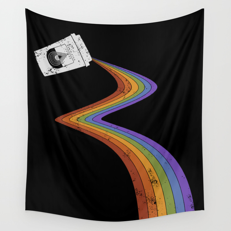 Coffee Cup Rainbow Pour Abstract Barista Wall Hanging Artwork