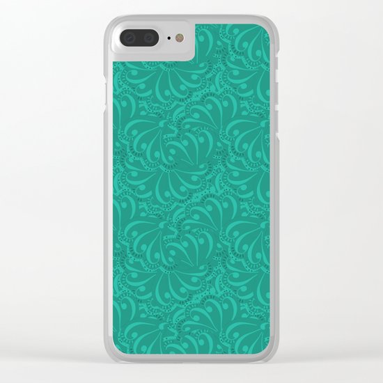 Abstract turquoise green pattern . Clear iPhone Case
