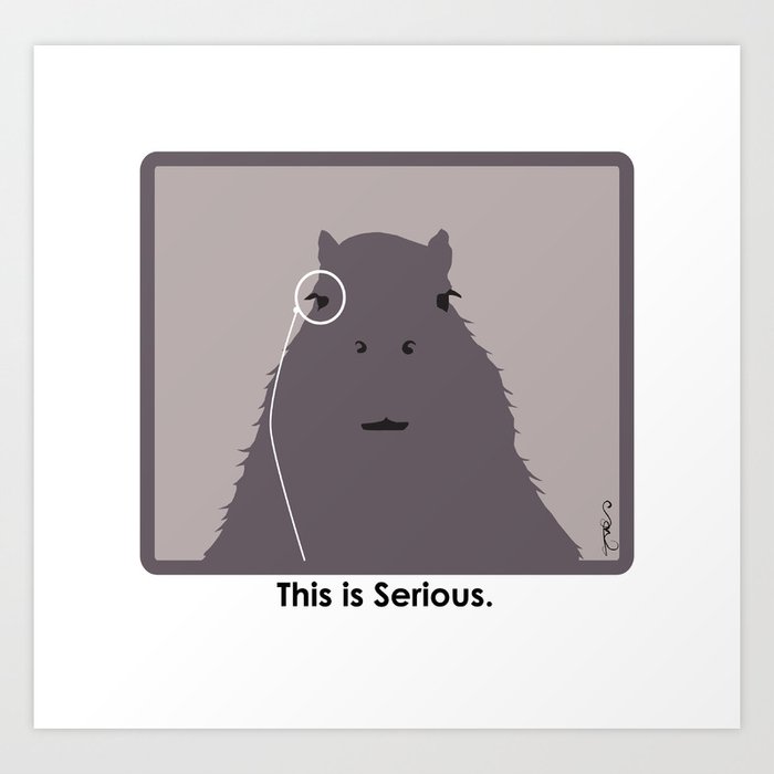 Professor Capybara III Art Print