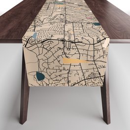 USA Riverside City Map - Beige Terrazzo Collage Table Runner