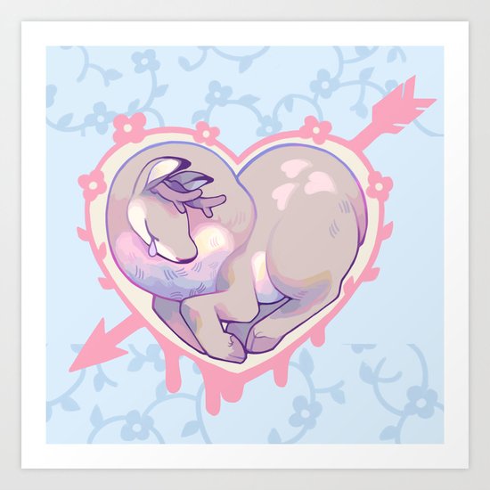 DEER HEART Art Print