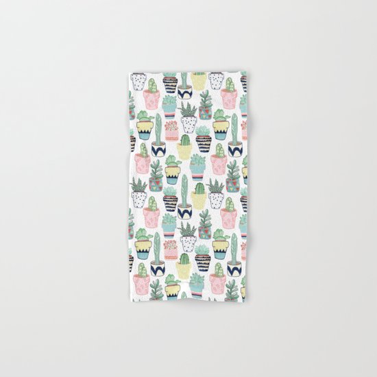 Cute Cacti in Pots Hand & Bath Towel