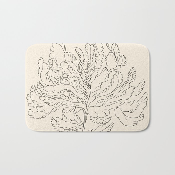 Plant in Ink, Line Bath Mat