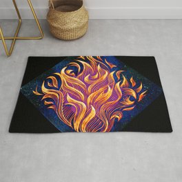 "Inflamed" (on Black) - By Brooke Duckart Area & Throw Rug