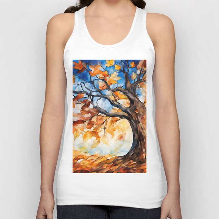 Stained Glass Abstract Autumn/Fall  Tank Top