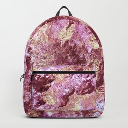 Abstract burgundy pink gold acrylic painting  Backpack