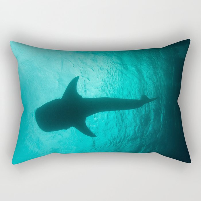 Whale shark silhouette Rectangular Pillow