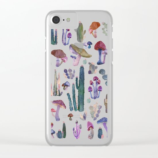 Cactus and Mushrooms NEW!!! Clear iPhone Case