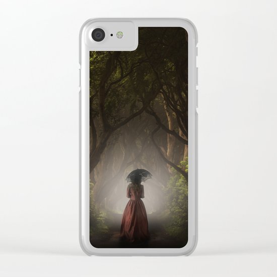 Satin red dress Clear iPhone Case
