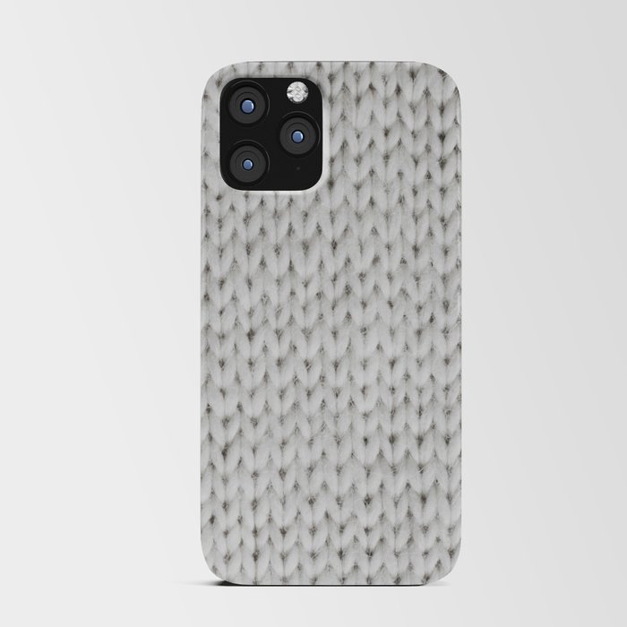 white Knitted iPhone Card Case