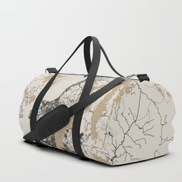 Japan, Matsuyama - Black&White City Map - Aesthetic Duffle Bag