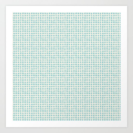 Blue Scribbles Pattern 02 Art Print