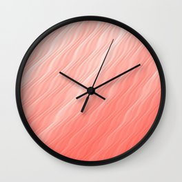Living Coral Wavy Ombre Pattern Wall Clock
