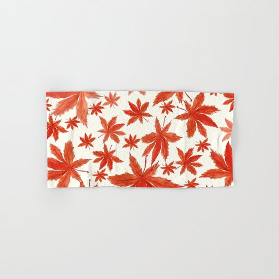 red maple leaves pattern Hand & Bath Towel