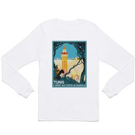 Tunis Tunisia - Vintage Africa Travel Poster Long Sleeve T-shirt