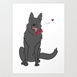 Black German Shepherd Art Print