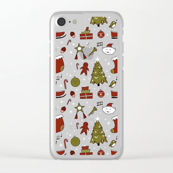 Merry Christmas Clear iPhone Case