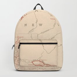 Old George Washington New York Campaign Routes Map (1932) Vintage NY Revolutionary War Atlas Backpack