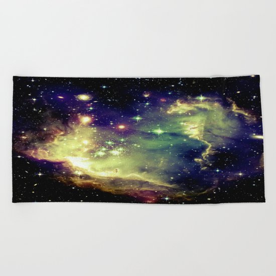 Nebula Galaxy (deep pastels) Beach Towel