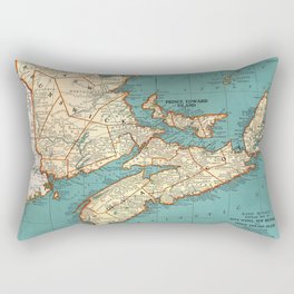 1943 Map of New Brunswick, PEI, Nova Scotia Rectangular Pillow