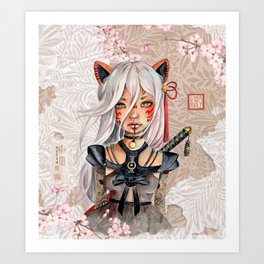 Kitsune girl Art Print