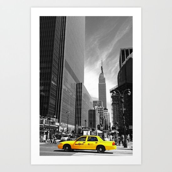 The yellow cab Art Print