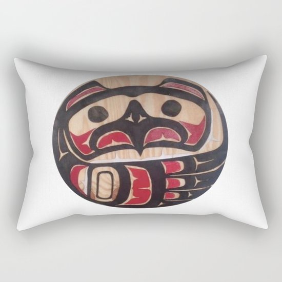 American Native Art Cut In Wood No. 5 Rectangular Pillow