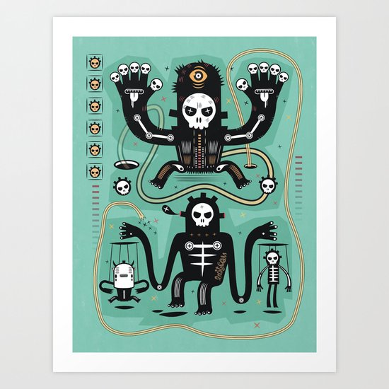 Chamanistik in blue Art Print