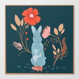 Rabbit on skates Canvas Print