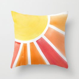 Warm Sunshine Watercolor part 1 Throw Pillow