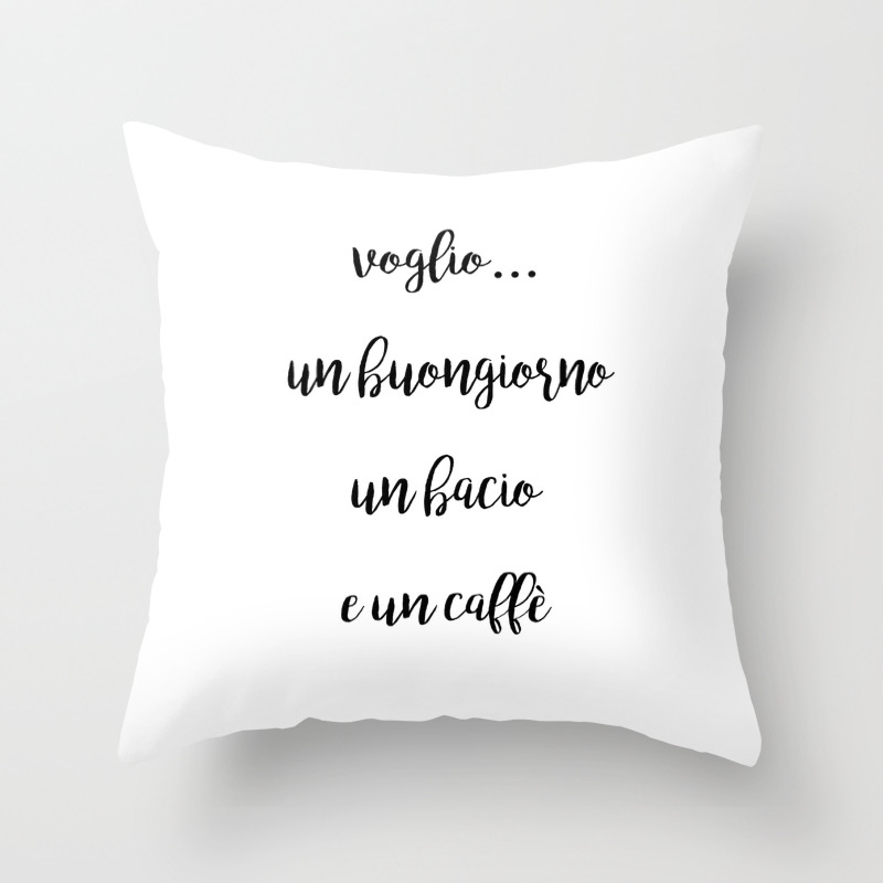 I Want A Good Morning A Kiss And A Coffee Throw Pillow By