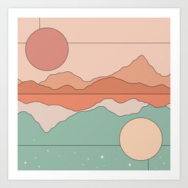 Different Perspective Mountain Reflection Art Print