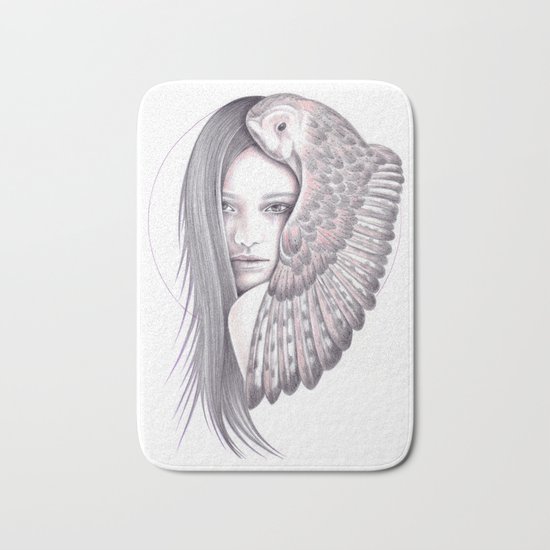 Alone With The Owl Bath Mat