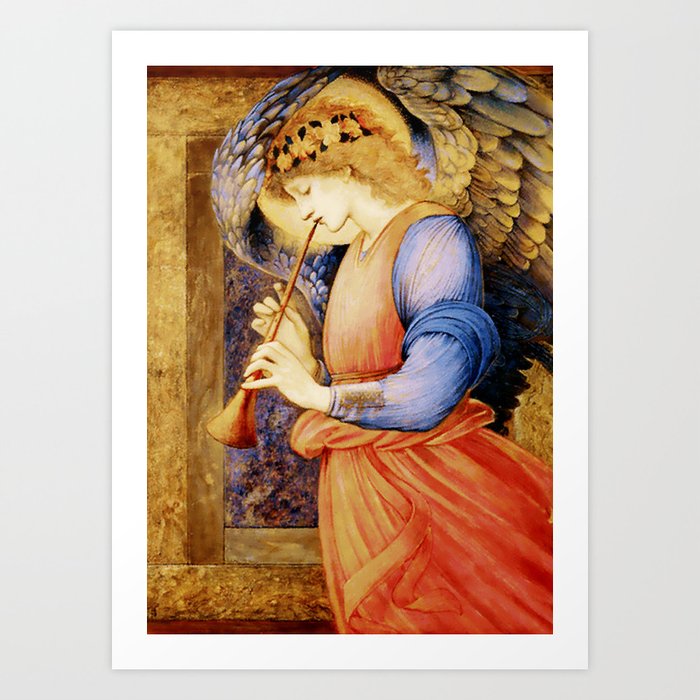“Angel Playing a Flageolet” by Edward Burne Jones Art Print