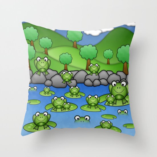 Froggies! Throw Pillow