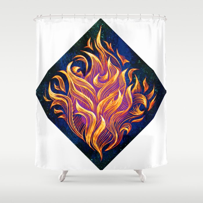 "Inflamed" (on White) - Brooke Duckart Shower Curtain
