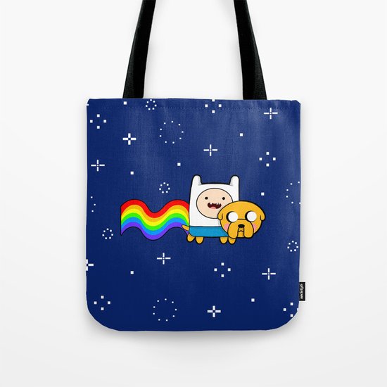 Nyan Time: Adventure Time plus Nyan Cat Tote Bag