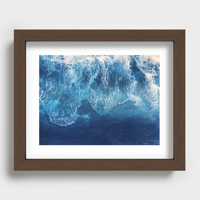 Dark blue ocean Recessed Framed Print