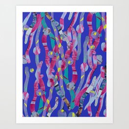 Squiggly Corals Collage Art Print