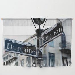 Dumaine and Bourbon - Street Sign in New Orleans French Quarter Wall Hanging