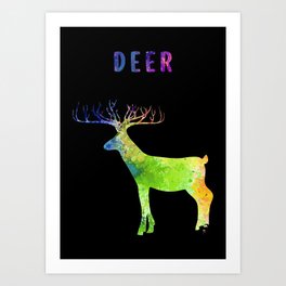 Deer Animal Colorfull4469275 Art Print