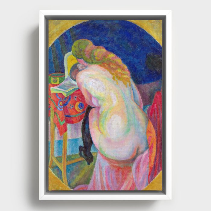 Robert Delaunay Nude Woman Reading Framed Canvas