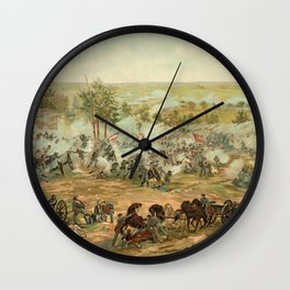 Civil War Battle of Gettysburg July 1-3 1863 by Paul Philippoteaux Wall Clock | Landscape, Painting, Americancivilwar, Vintage, Americanhistory, Historic, Battleofgettysburg, Philippoteaux, 1863, Military 