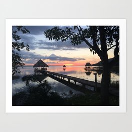 Sunset on Lake Peten Itza - Guatemala  Art Print