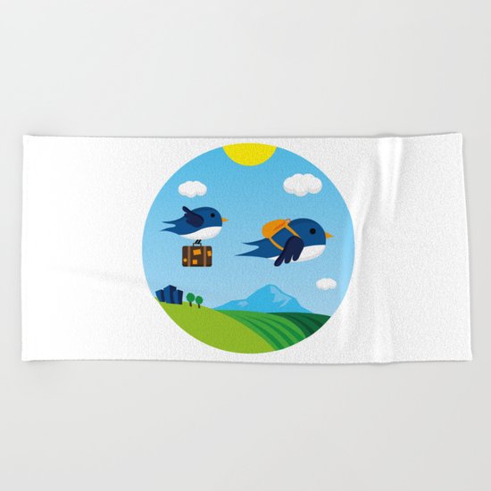 Swallows go to Africa Beach Towel